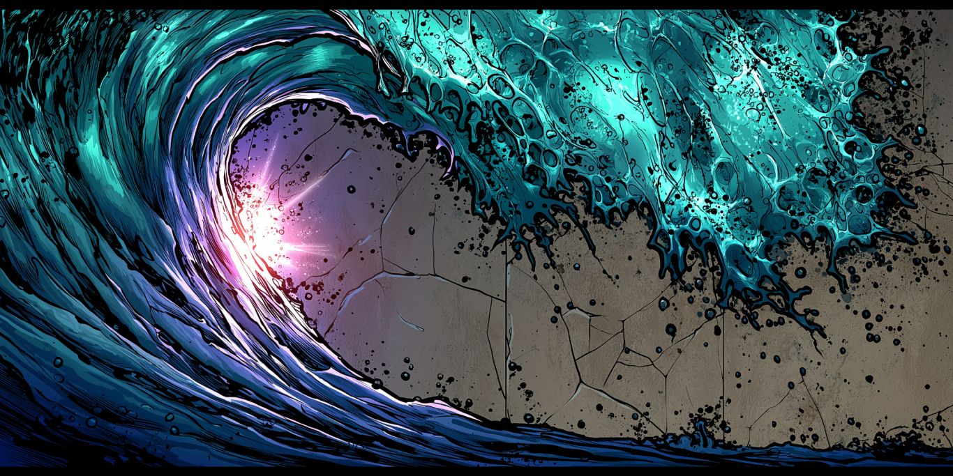 Crimson Wave's Eternal Dance